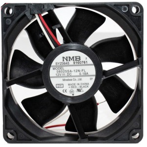 NMB 08025SA-12N-FL 12V 0.18A 3wires Cooling Fan