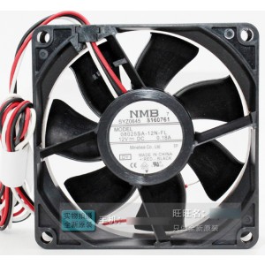 NMB 08025SA-12N-FT 12V 0.18A 3wires Cooling Fan 