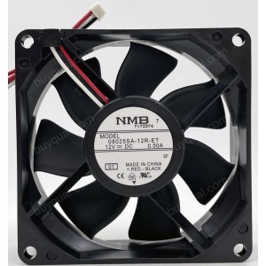 NMB 08025SA-12R-ET 12V 0.50A 3wires Cooling Fan