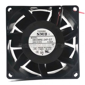 NMB 08038RE-24P-GT 24V 0.50A 3wires Cooling Fan