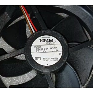 NMB 09225SS-12K-FB 12V 0.12A 3wires Cooling Fan