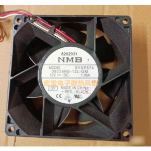 NMB 09238RE-12L-GM 12V 1.06A 4wires Cooling Fan