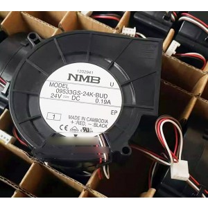 NMB 09533GS-24K-BUD 24V 0.19A 4wires Cooling Fan 