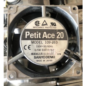 SANYO 109-210 100V 0.07/0.06A 6/5W 2wires Cooling Fan