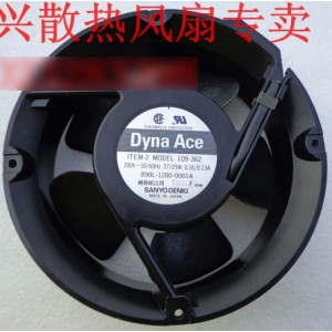 SANYO 109-362 200V 0.16/0.13A 27/25W Cooling Fan