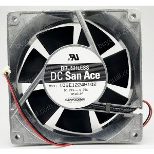 Sanyo 109E1224H102 24V 0.25A 2wires Cooling Fan