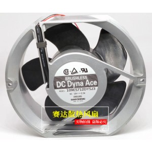 Sanyo 109E5712DY5J3 12V 2.3A 27.6W 3wires Cooling Fan