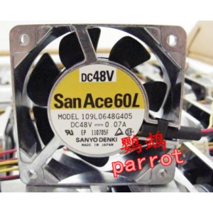 Sanyo 109L0648G405 48V 0.07A 3wires Cooling Fan 