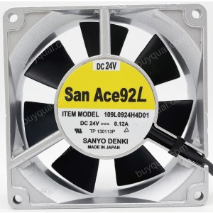 Sanyo 109L0924H4D01 24V 0.12A 2wires Cooling Fan