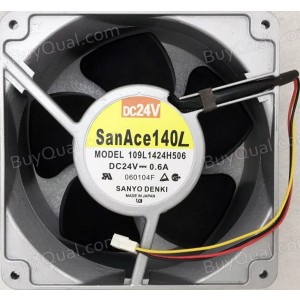 Sanyo 109L1424H506 24V 0.6A 3wires Cooling Fan