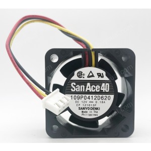 Sanyo 109P0412D620 12V 0.18A 3wires Cooling Fan - Original New