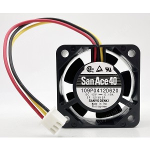 Sanyo 109P0412D620 12V 0.18A 3wires Cooling Fan - Original New