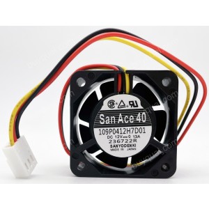 Sanyo 109P0412H7D01 12V 0.13A 3wires Cooling Fan