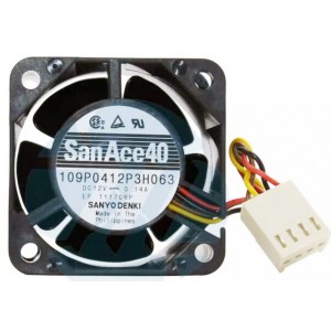 Sanyo 109P0412P3H063 12V 0.14A 4wires Cooling Fan