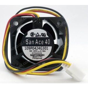 Sanyo 109P0424G301 24V 0.19A 3wires Cooling Fan - New