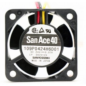 SANYO DENKI 109P0424H6D01 24V 0.07A 3wires Cooling Fan