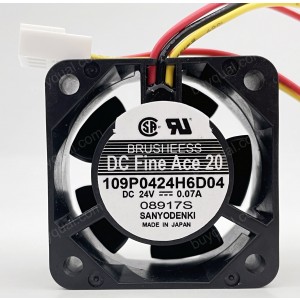 Sanyo 109P0424H6D04 A90L-0001-0385/A 24V 0.07A 3wires Cooling Fan - Original New