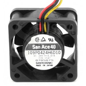 Sanyo 109P0424H6D10 24V 0.07A 3wires Cooling Fan