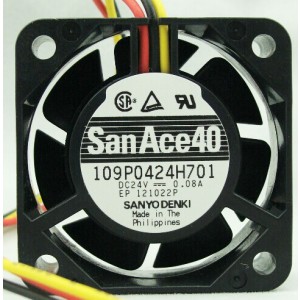 Sanyo 109P0424H701 24V 0.08A 3wires Cooling Fan