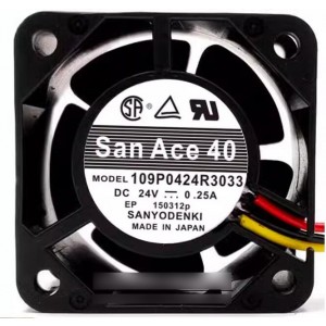 SANYO 109P0424R3033 24V 0.25A 3wires Cooling Fan