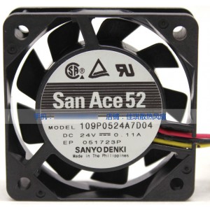 SANYO 109P0524A7D04 24V 0.11A 3wires Cooling Fan 