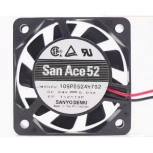 Sanyo 109P0524H702 24V 0.05A 2wires Cooling Fan