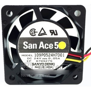 Sanyo 109P0524H7D01 24V 0.05A 3wires Cooling Fan