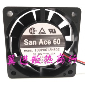 SANYO 109P0612H602 12V 0.13A 2wires Cooling Fan
