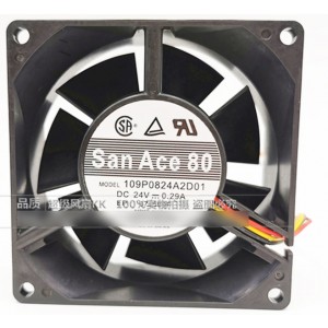 SANYO 109P0824A2D01 24V 0.29A 3wires Cooling Fan