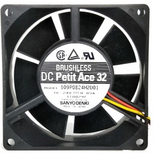 SANYO 109P0824H2D01 24V 0.09A 3wires Cooling Fan