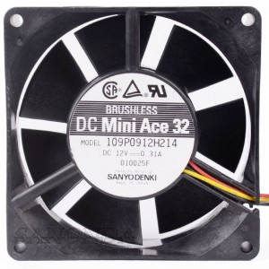 Sanyo 109P0912H214 12V 0.31A 2wires Cooling Fan