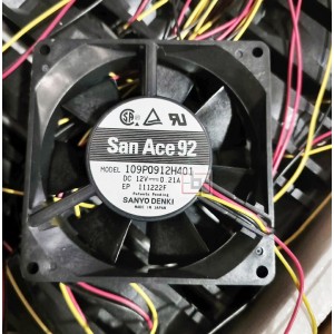SANYO 109P0912H401 12V 0.21A 3wires Cooling Fan 