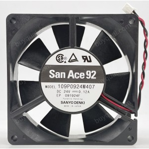 SANYO 109P0924W407 24V 0.12A 2wires Cooling Fan 