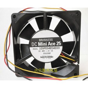 Sanyo 109P0948S4E03 48V 0.1A 3wires Cooling Fan