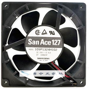SANYO 109P1324H102 24V 0.41A 2wires Cooling Fan