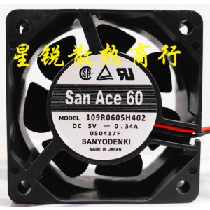 SANYO 109R0605H402 5V 0.34A 3wires Cooling Fan