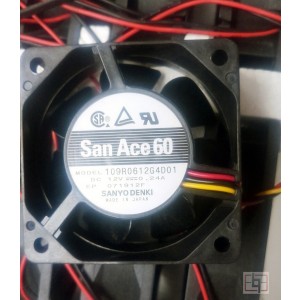 Sanyo 109R0612G4D01 12V 0.24A 3wires Cooling Fan - Original New