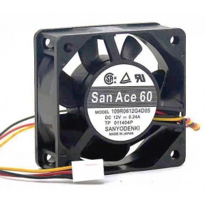 SANYO 109R0612G4D05 12V 0.24A 3wires Cooling Fan