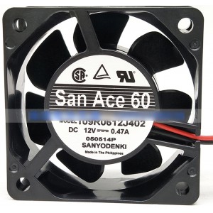 Sanyo 109R0612J402 12V 0.47A 2wires Cooling Fan