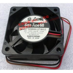 SANYO 109R0612T4H12 12V 0.13A 3wires Cooling Fan