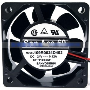 Sanyo 109R0624D402 24V 0.12A 2wires Cooling Fan
