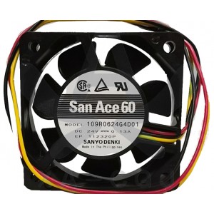 SANYO 109R0624G4D01 24V 0.13A 3wires Cooling Fan