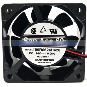 Sanyo 109R0624H428 24V 0.06A 2wires Cooling Fan
