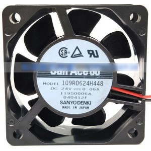 Sanyo 109R0624H448 24V 0.06A 2wires Cooling Fan