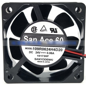 Sanyo 109R0624H4D20 24V 0.06A 2wires Cooling Fan