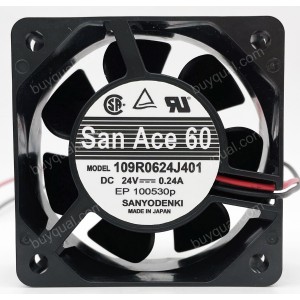 SANYO 109R0624J401 24V 0.24A 2wires Cooling Fan - New