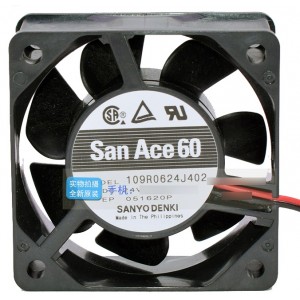 Sanyo 109R0624J402 24V 0.24A 2wires Cooling Fan 