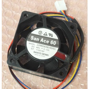 SANYO 109R0648J4D01 48V 0.12A 4wires Cooling Fan 