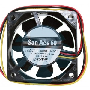 Sanyo 109R0648J4D04 48V 0.14A 3wires Cooling Fan