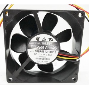 SANYO 109R0812H4D12 12V 0.13A 3wires Cooling Fan